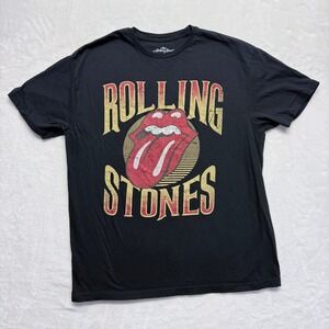 The Rolling Stones Tongue Logo T‎ Shirt Black XL 100 Cotton Band Tee